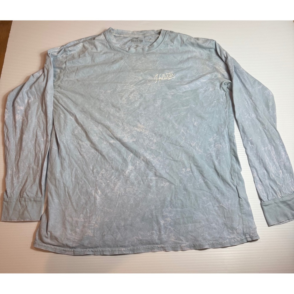 Hollister Long Sleeve T-Shirt XS Blue Graphic Crew Neck Casual Top